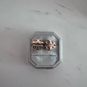 Tory Burch Small Gold Logo Earrings